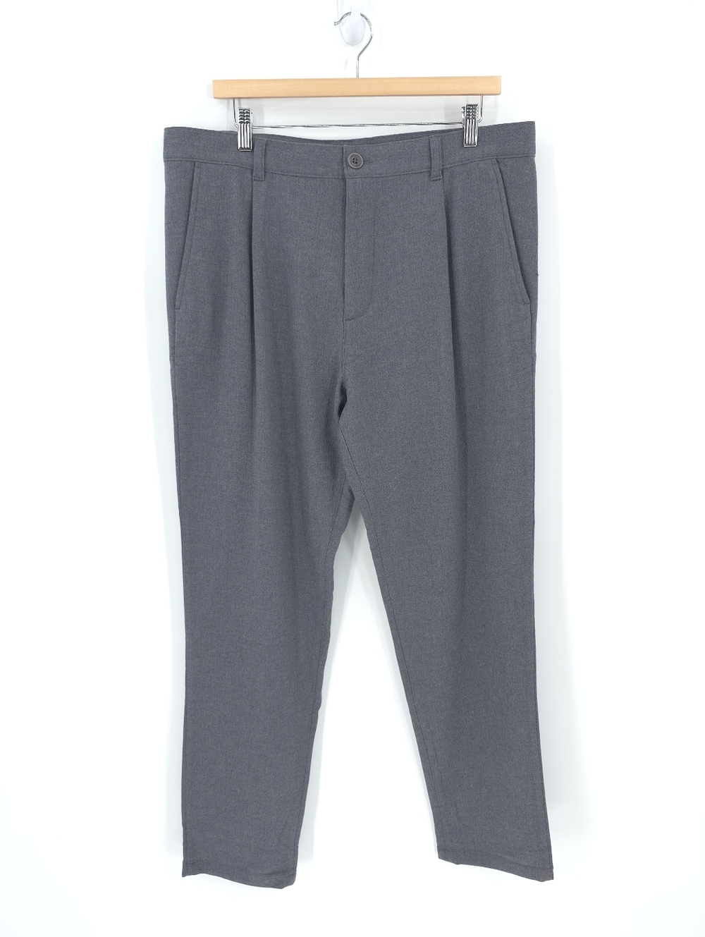 COS Mens Wool Trouser Pants Tapered Leg Gray 36R Regular Casual Modern Office